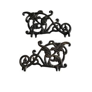 Cast Iron Scroll Shelf Brackets Ornate Garden Brace Rustic Victorian Industrial
